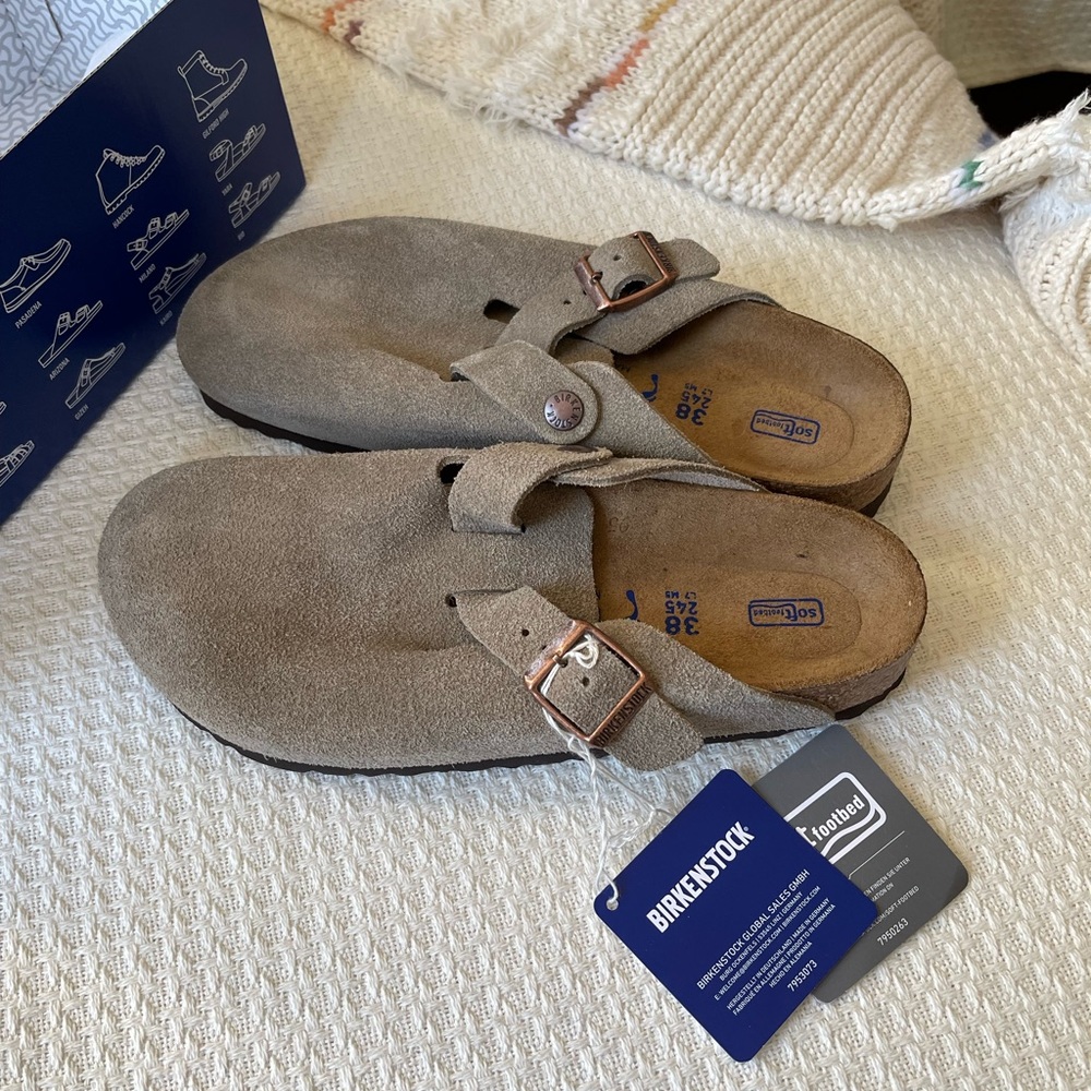 Boston Birkenstocks Taupe size 7/7.5